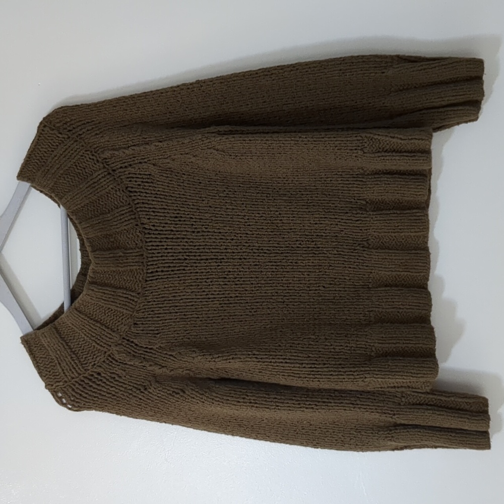 Free People Chunky Knit Sweater Women's Size XS Olive Green